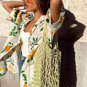 Zara Limon Button Down Shirt